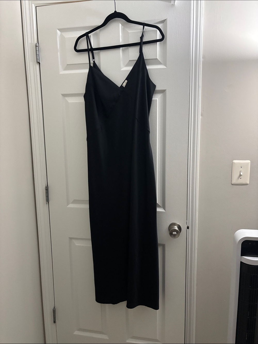 Black Slip Midi Dress - EUC